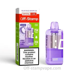 Blue Razz Grape Ice Off Stamp X-Cube Crystal Cube Pod